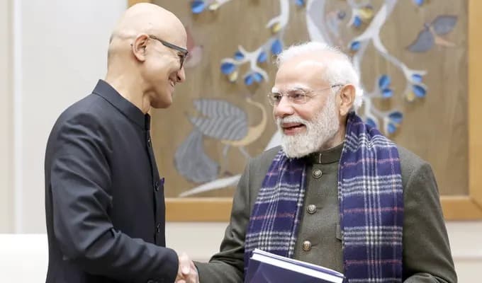 Investment of ₹1.5 Lakh Crore in India: Satya Nadella Meets Prime Minister Modi