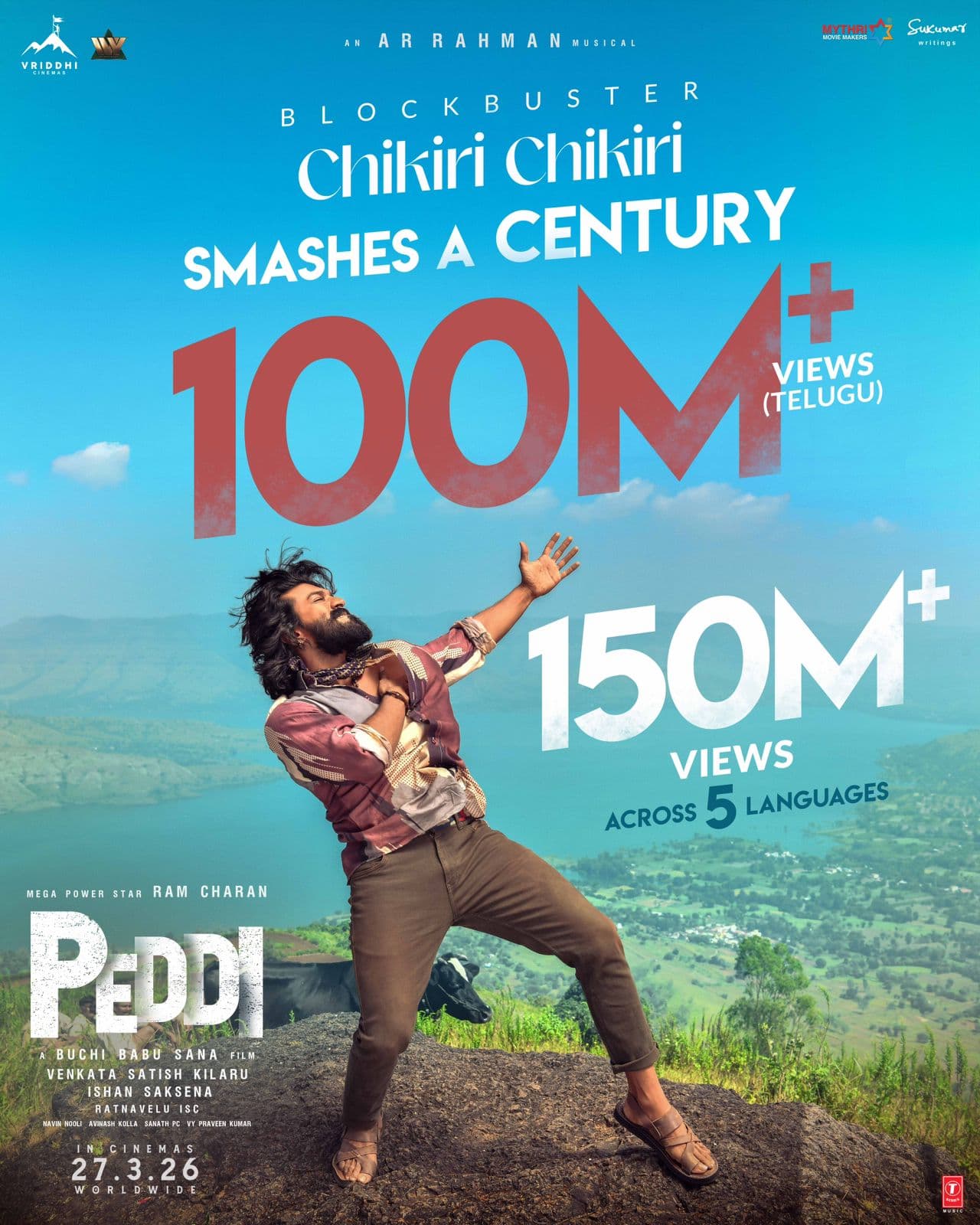 Ram Charan’s new song Chikiri Chikiri hits 150 million views!