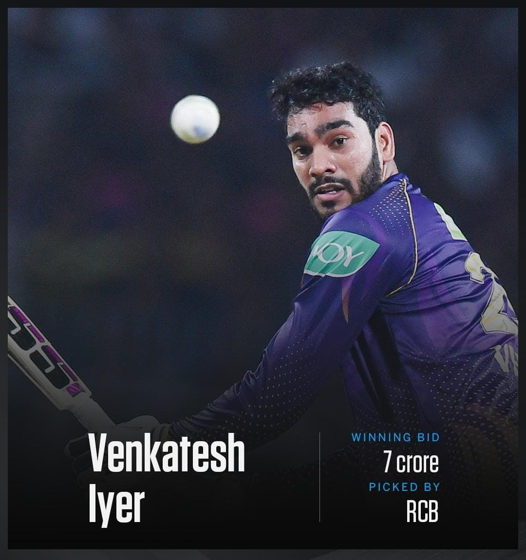 IPL 2026 Auction : Venkatesh Iyer to RCB