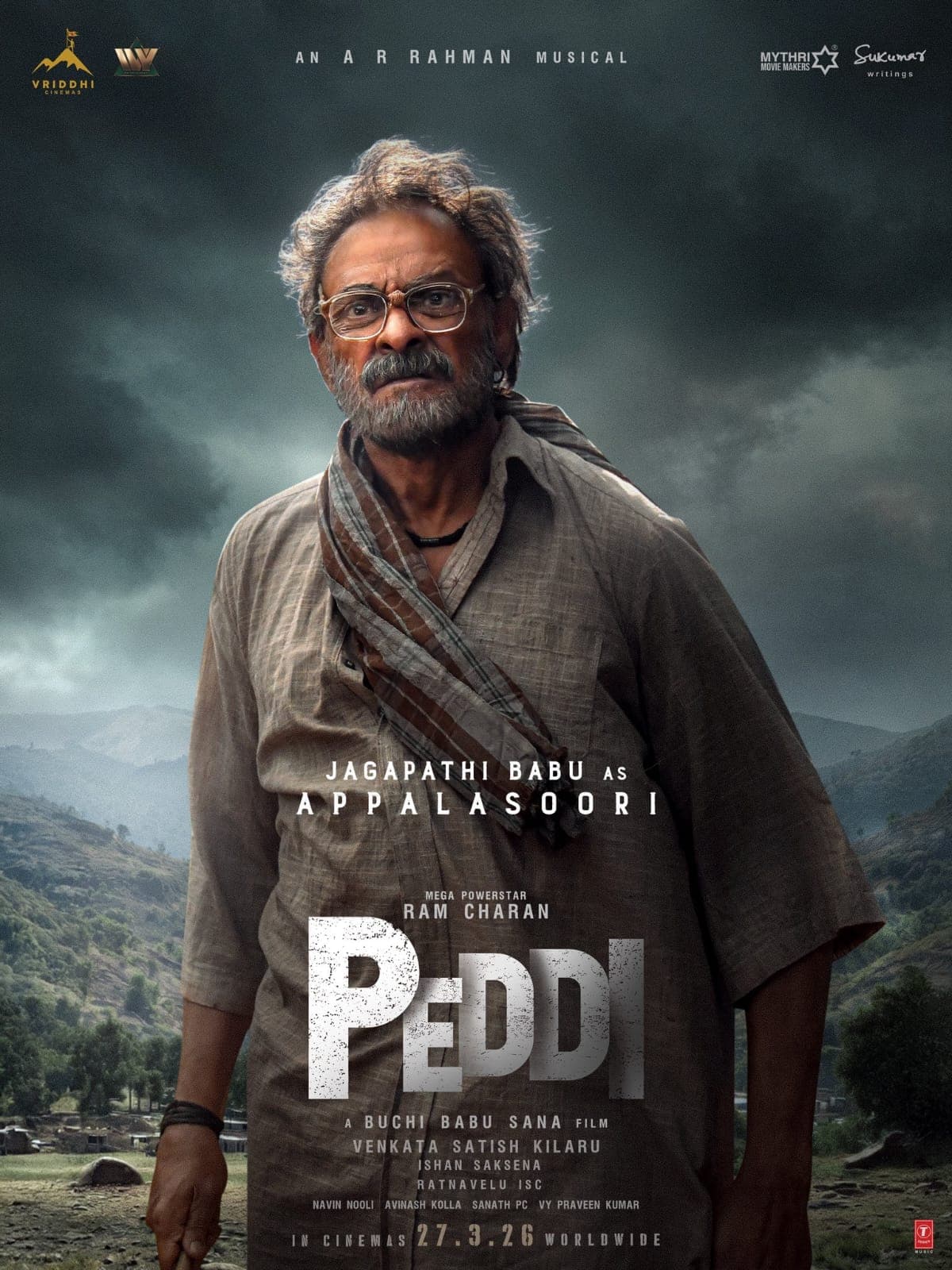 Jagapathi Babu Unveiled as ‘Appalasoori’ in Ram Charan’s Peddi!