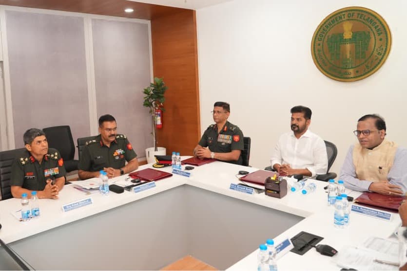 CM Revanth Reddy Meets Senior Army Officials at Hyderabad Command Control Centre