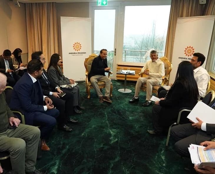 CM Chandrababu Holds Key Meetings in Davos Today..
