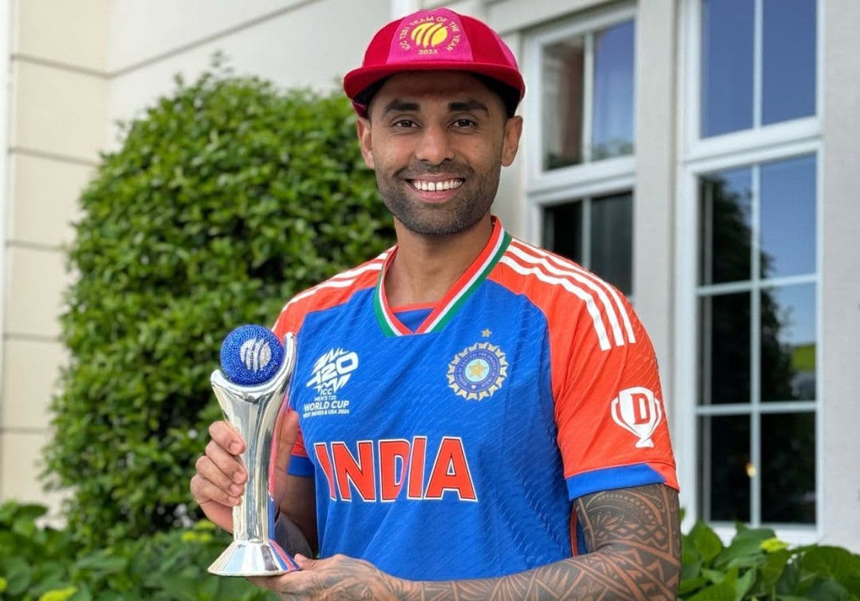 Suryakumar Yadav achieves the milestone of playing his 100th T20 International match.