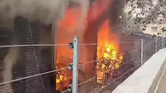 Fire Breaks Out at Nampally Furniture Shop..
