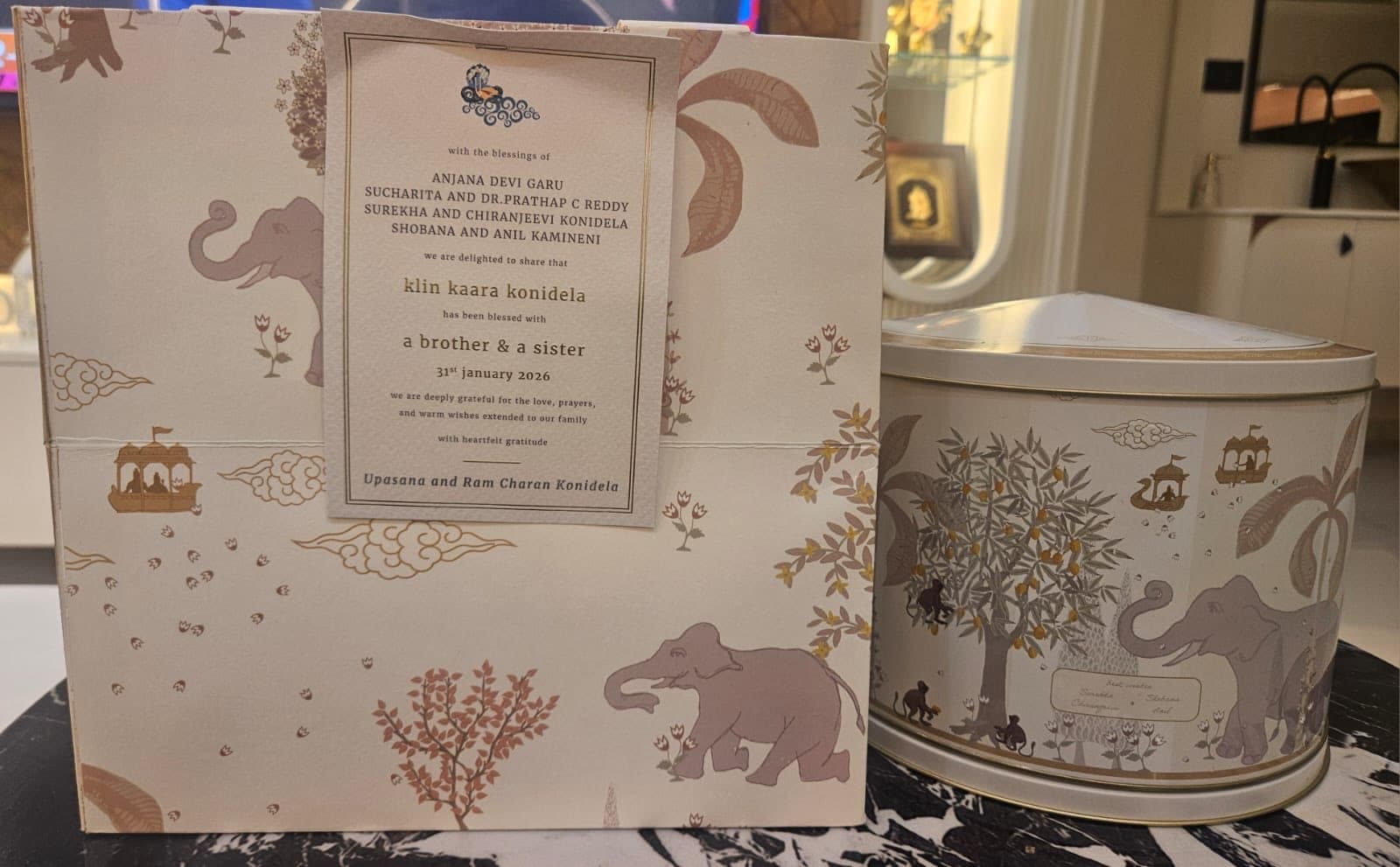 Ram Charan & Upasana Share Sweets to Celebrate Arrival of Twins