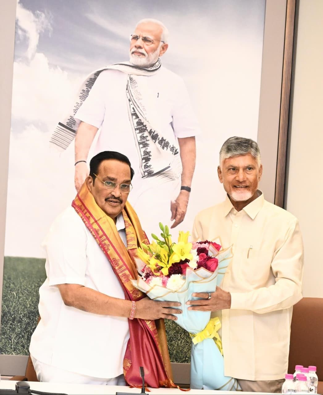 As part of his Delhi visit, Chief Minister Chandrababu Naidu met Union Jal Shakti Minister C.R. Patil
