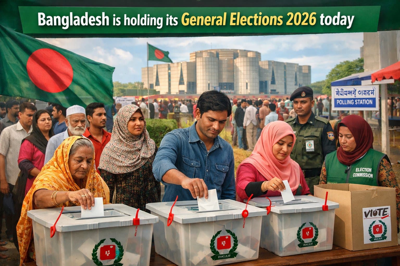 Polling Underway for Parliamentary Elections in Bangladesh
