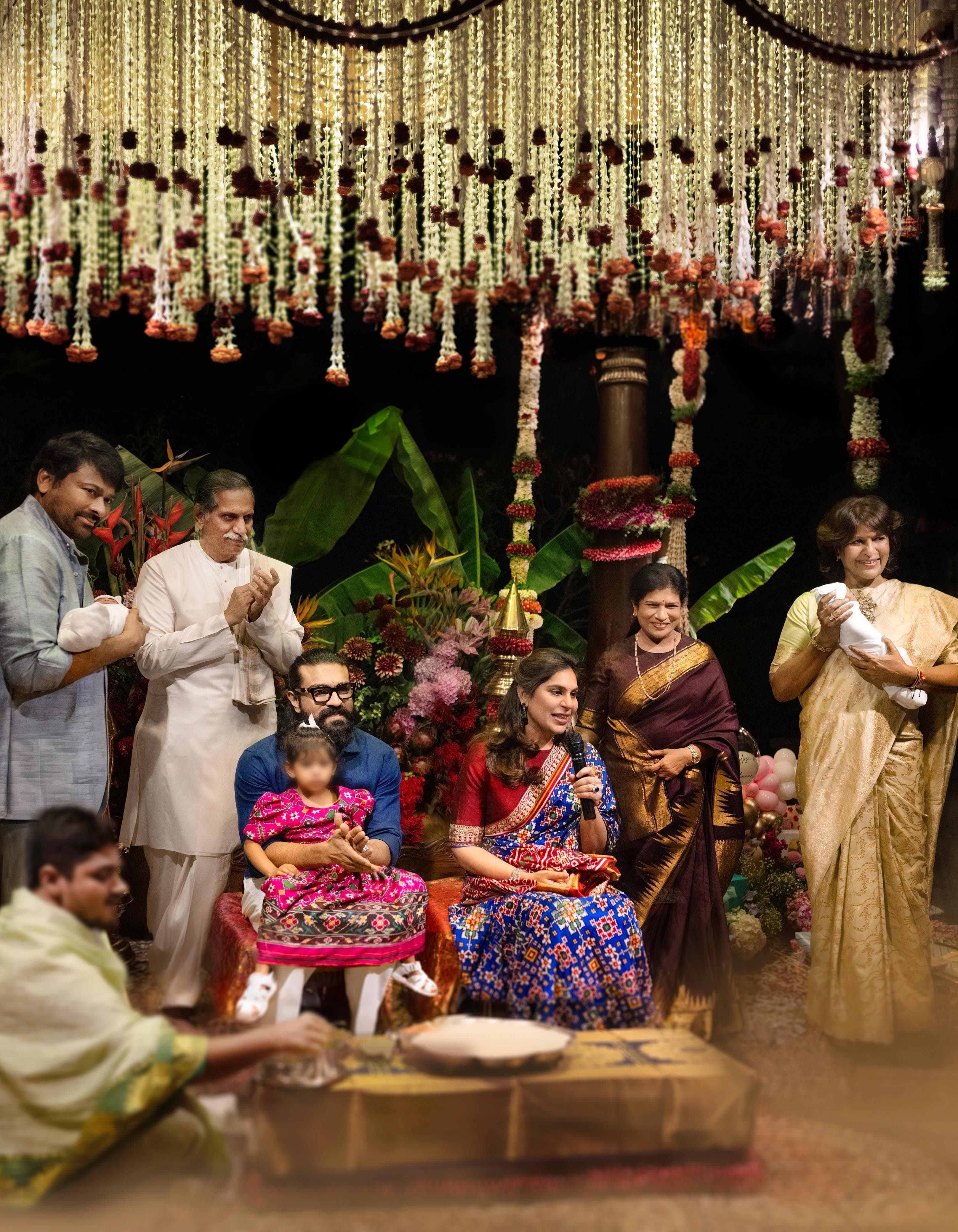 Chiranjeevi shared photos from the naming ceremony of  Ram Charan’s children