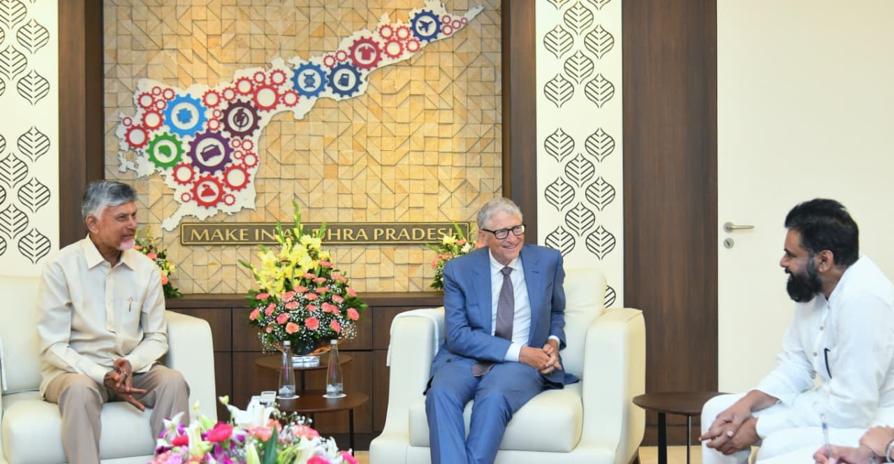 Bill Gates Meets Chandrababu in Amaravati, Reviews Real-Time Governance Systems