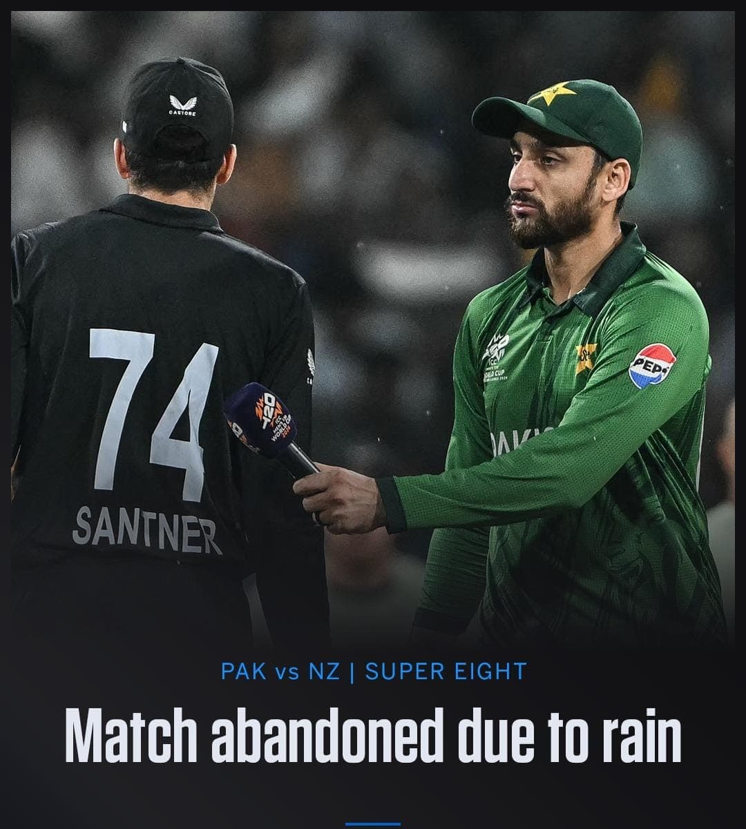 T20 World Cup Super 8: NZ vs PAK Match Abandoned