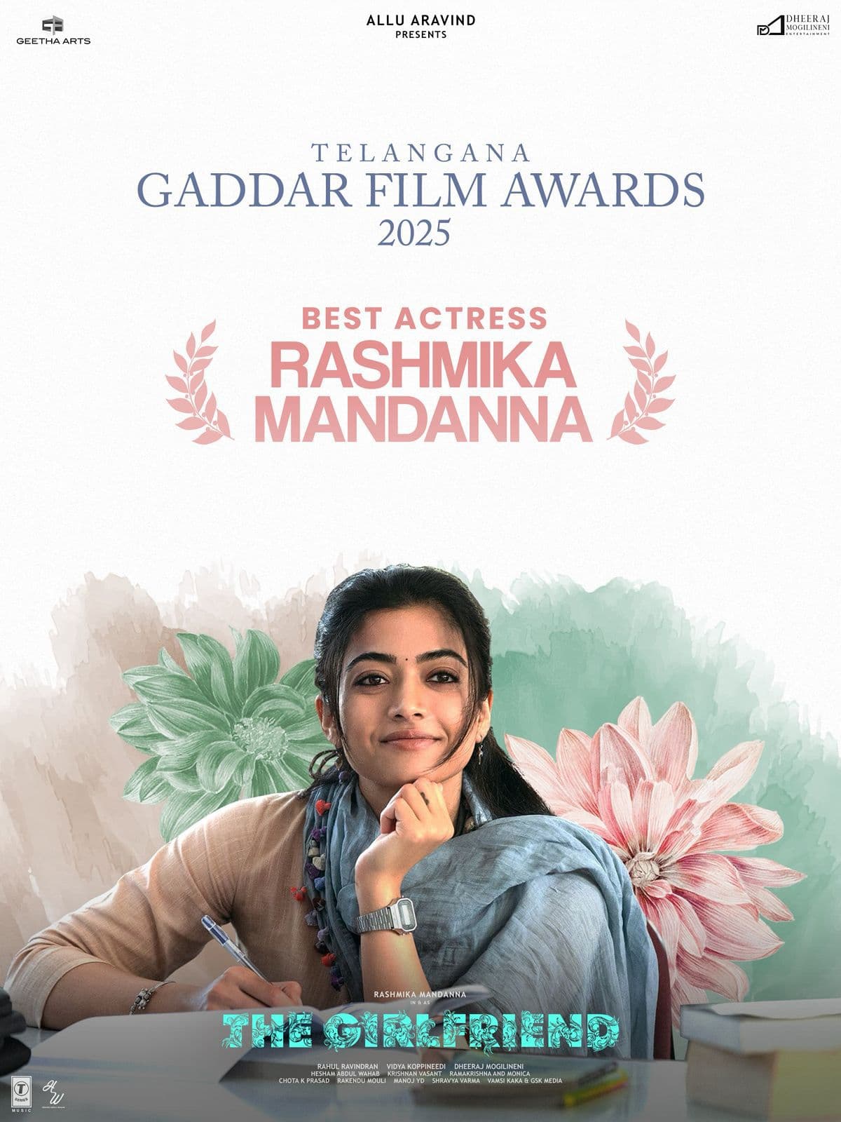 National Crush Rashmika Mandanna Wins Best Actress Gaddar Award for “The Girl Friend”