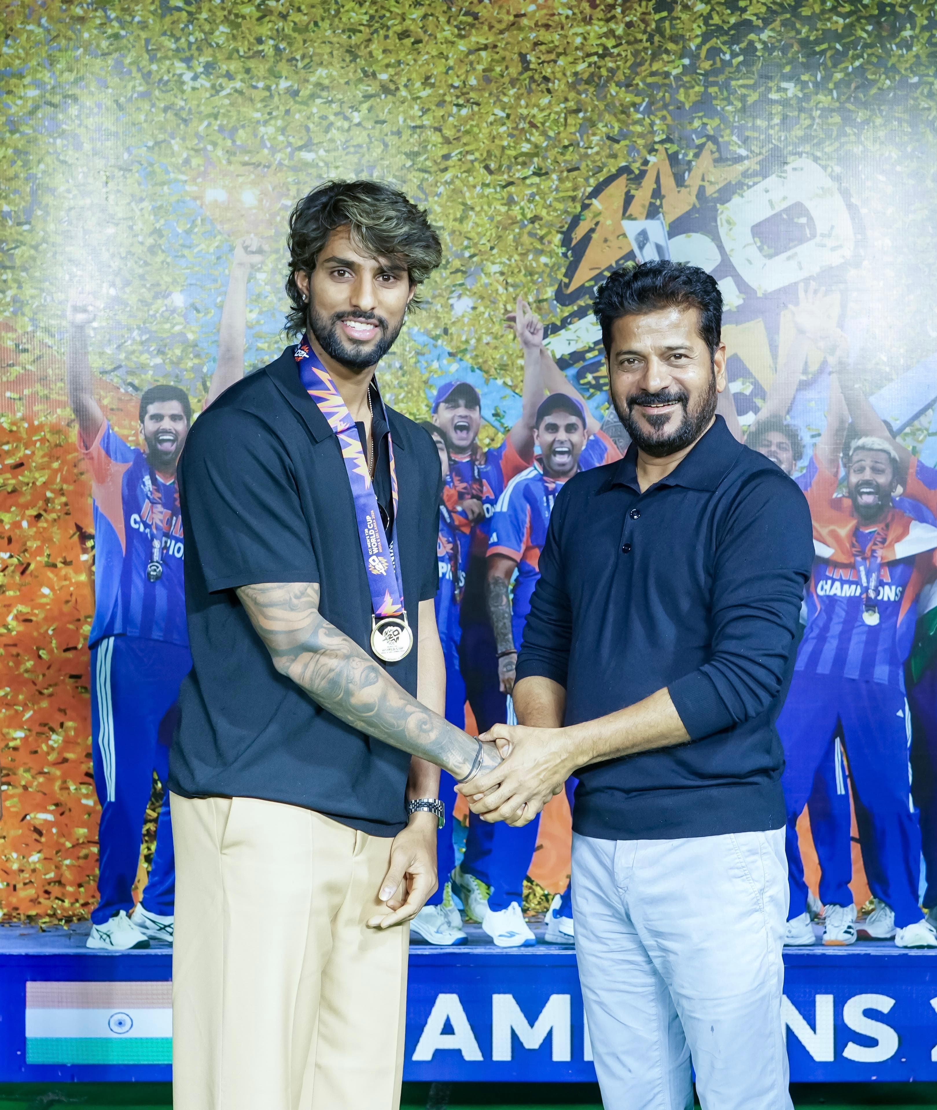 Tilak Varma Meets Telangana CM Revanth Reddy After T20 World Cup 2026 Triumph!