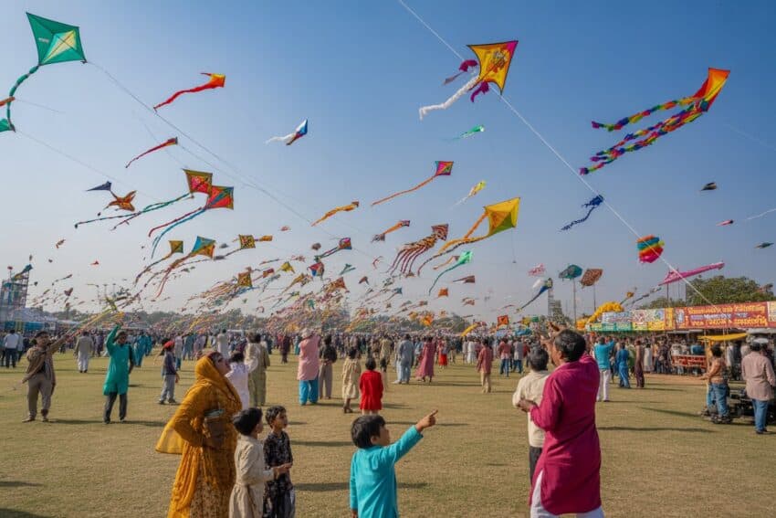 Visitors queue up for the Kite Festival